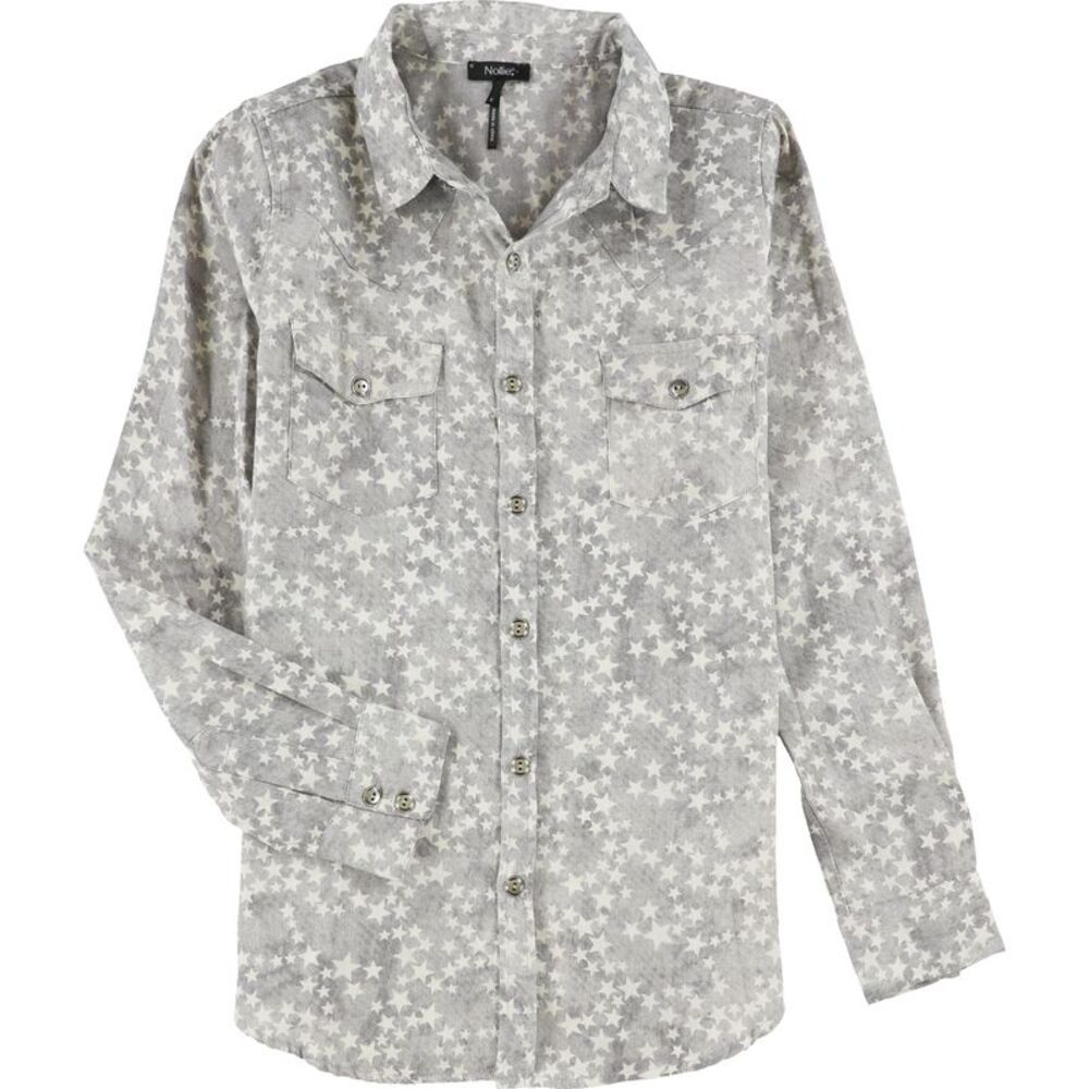 Nollie Mens Star Pattern Button Up Shirt, NWT
